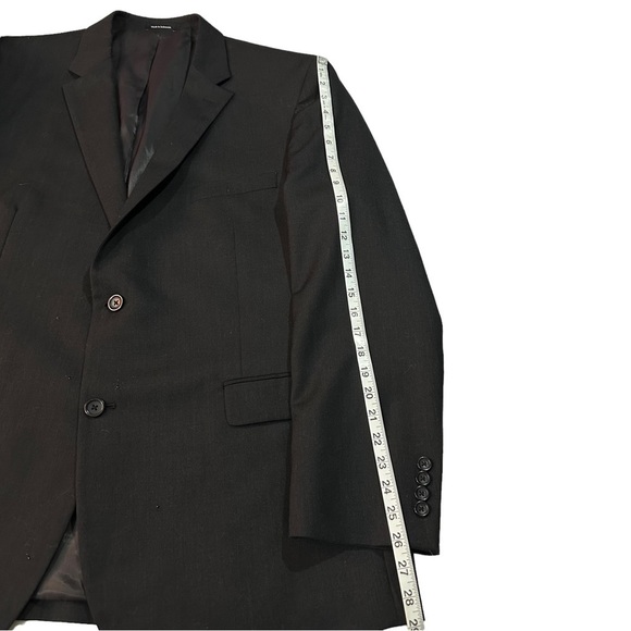Pronto Uomo Platinum Charcoal Grey 2 Button 100% Wool Formal Suit Jacket Sz 48L - Picture 9 of 13